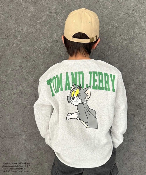 Tom&Jerry(トムアンドジェリー)の「TOM&JERRY トム&ジェリー 綿タッチ 裏起毛 ピリング加工 バックプリント BIG トレーナー(スウェット・キッズ・杢グレー/グレー系/アイボリー系/ブラック/グレー系2/グレー系3/グレー系1/ベージュ系/アイボリー系1/グリーン/グリーン系/ブラック系/チャコール/ベージュ/オートミール/ネイビー・110cm/120cm/130cm/140cm/150cm/160cm)」の14枚目の写真