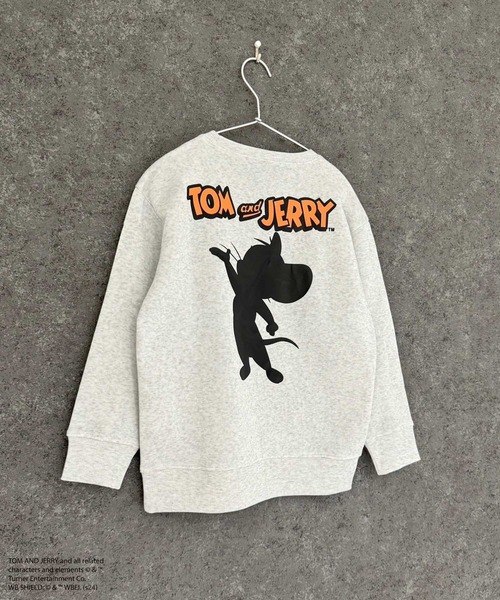Tom&Jerry(トムアンドジェリー)の「TOM&JERRY トム&ジェリー 綿タッチ 裏起毛 ピリング加工 バックプリント BIG トレーナー(スウェット・キッズ・杢グレー/グレー系/アイボリー系/ブラック/グレー系2/グレー系3/グレー系1/ベージュ系/アイボリー系1/グリーン/グリーン系/ブラック系/チャコール/ベージュ/オートミール/ネイビー・110cm/120cm/130cm/140cm/150cm/160cm)」の11枚目の写真