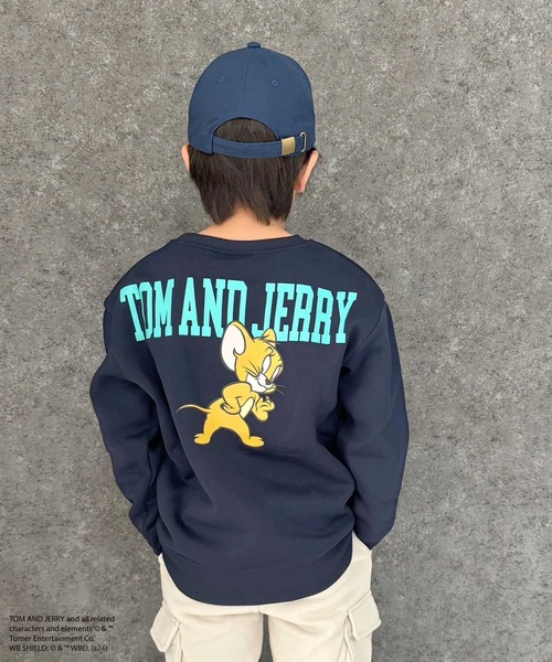 Tom&Jerry(トムアンドジェリー)の「TOM&JERRY トム&ジェリー 綿タッチ 裏起毛 ピリング加工 バックプリント BIG トレーナー(スウェット・キッズ・杢グレー/グレー系/アイボリー系/ブラック/グレー系2/グレー系3/グレー系1/ベージュ系/アイボリー系1/グリーン/グリーン系/ブラック系/チャコール/ベージュ/オートミール/ネイビー・110cm/120cm/130cm/140cm/150cm/160cm)」の16枚目の写真