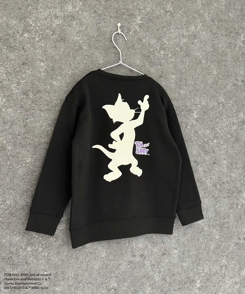 Tom&Jerry(トムアンドジェリー)の「TOM&JERRY トム&ジェリー 綿タッチ 裏起毛 ピリング加工 バックプリント BIG トレーナー(スウェット・キッズ・杢グレー/グレー系/アイボリー系/ブラック/グレー系2/グレー系3/グレー系1/ベージュ系/アイボリー系1/グリーン/グリーン系/ブラック系/チャコール/ベージュ/オートミール/ネイビー・110cm/120cm/130cm/140cm/150cm/160cm)」の2枚目の写真