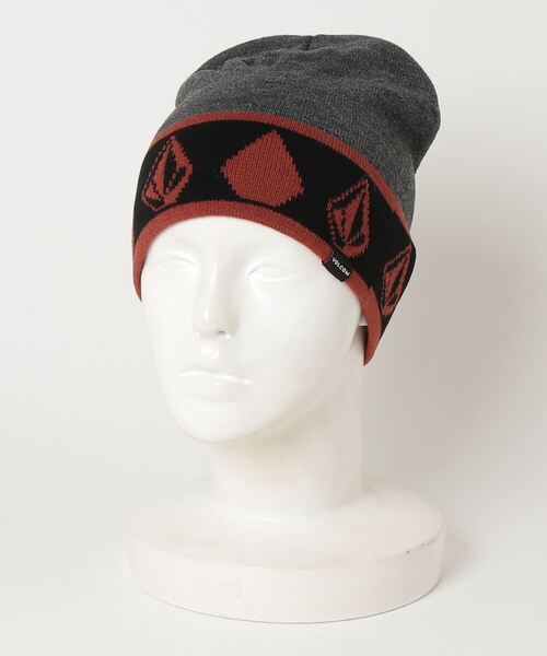 VOLCOM（ボルコム）の「【VOLCOM】 BLLBRD BEANIE（ニットキャップ/ビーニー・メンズ・レッド系その他/グレー系その他/ブラック×ホワイト・ONE SIZE）」の2枚目の写真