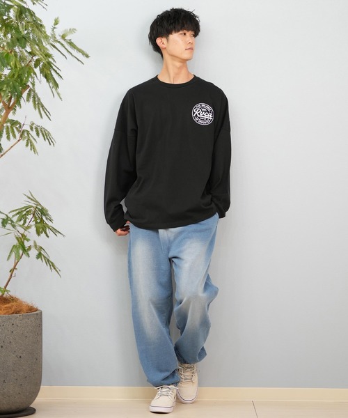 RVCA（ルーカ）の「RVCA/ルーカ ロンTee/長袖Tシャツ ラウンドロゴ オーバーサイズ ユニセックス BF041-152（Tシャツ/カットソー・メンズ・ベージュ/ホワイト/ブラック・L/M/S）」の14枚目の写真