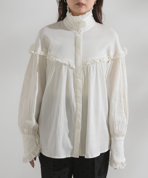 rectangle(レクタングル)の「2wayフリルネックボリュームブラウス(シャツ/ブラウス・レディース・ホワイト・SMALL/MEDIUM/LARGE)」の9枚目の写真