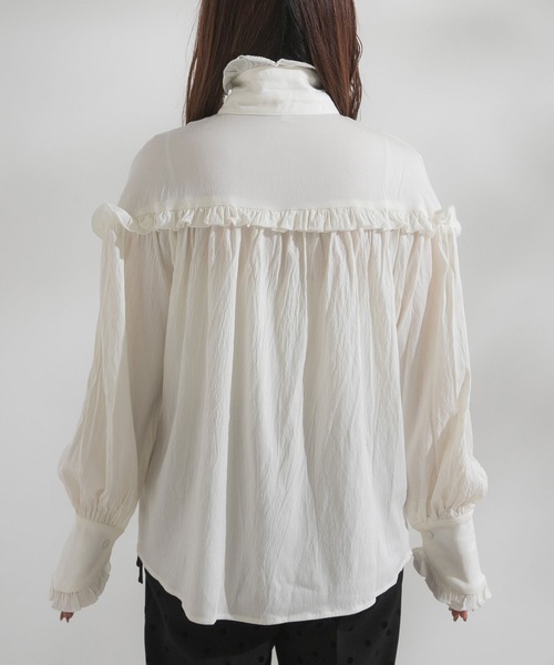 rectangle(レクタングル)の「2wayフリルネックボリュームブラウス(シャツ/ブラウス・レディース・ホワイト・SMALL/MEDIUM/LARGE)」の10枚目の写真