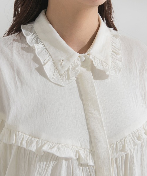 rectangle(レクタングル)の「2wayフリルネックボリュームブラウス(シャツ/ブラウス・レディース・ホワイト・SMALL/MEDIUM/LARGE)」の12枚目の写真