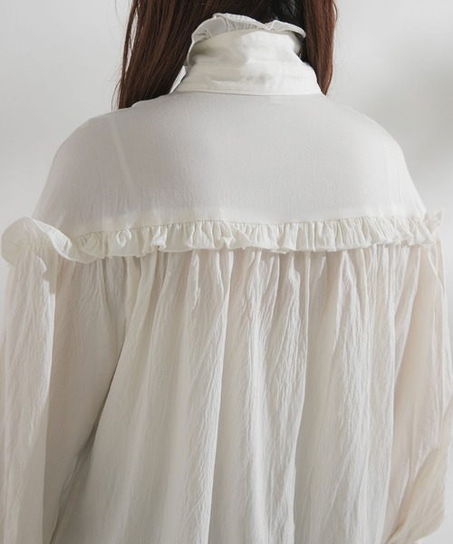 rectangle(レクタングル)の「2wayフリルネックボリュームブラウス(シャツ/ブラウス・レディース・ホワイト・SMALL/MEDIUM/LARGE)」の13枚目の写真
