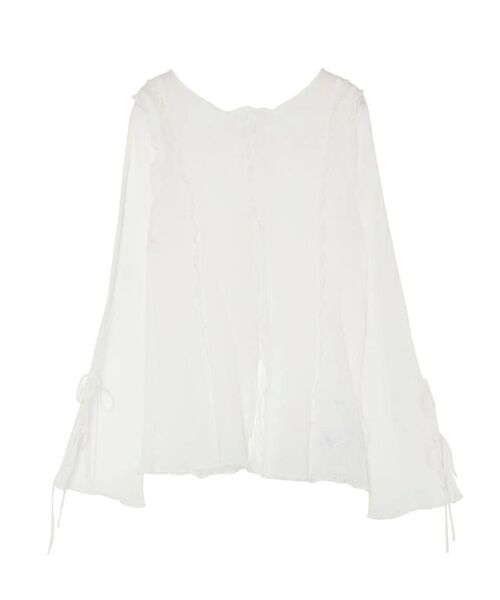 OUNNOUN（オウンノウン）の「【OUNNOUN】楊柳2WAYフレアスリーブブラウス（シャツ/ブラウス・レディース・イエロー/アイボリー/ブラック・FREE）」の2枚目の写真