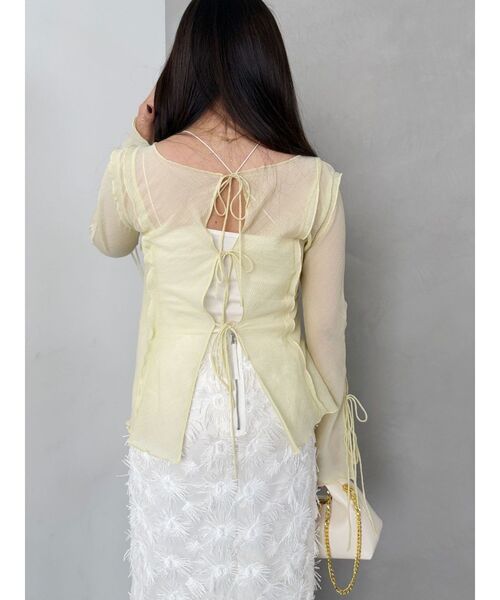 OUNNOUN（オウンノウン）の「【OUNNOUN】楊柳2WAYフレアスリーブブラウス（シャツ/ブラウス・レディース・イエロー/アイボリー/ブラック・FREE）」の6枚目の写真