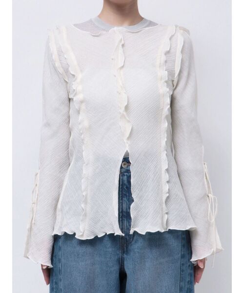 OUNNOUN（オウンノウン）の「【OUNNOUN】楊柳2WAYフレアスリーブブラウス（シャツ/ブラウス・レディース・イエロー/アイボリー/ブラック・FREE）」の14枚目の写真