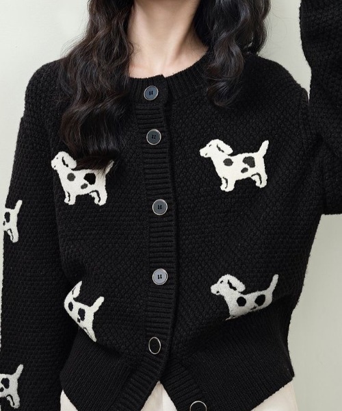 GEMEDA(ジェメダ)の「子犬カーディガンセーター(カーディガン/ボレロ・レディース・ブラック・M)」の5枚目の写真
