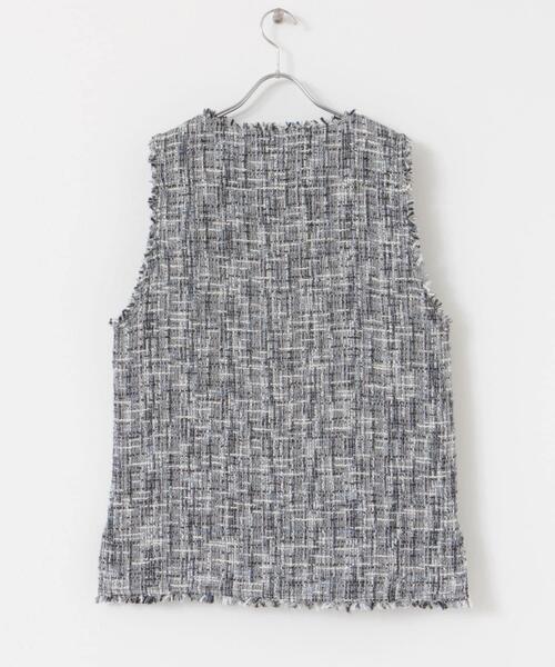 URBAN RESEARCH Sonny Label（アーバンリサーチサニーレーベル）の「『WEB/一部店舗限定』ツイードVネックベスト（ベスト・レディース・ベージュ/ブラック・FREE）」の12枚目の写真