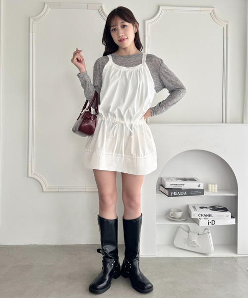 Loueme(ルエム)の「コットンレースドロストミニワンピース(ワンピース・レディース・ホワイト・FREE)」の15枚目の写真