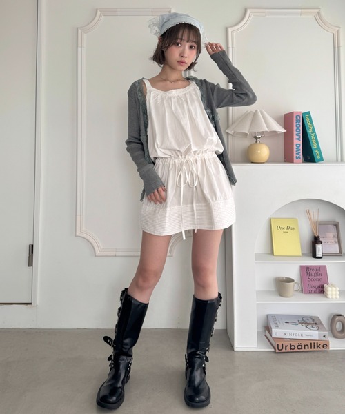 Loueme(ルエム)の「コットンレースドロストミニワンピース(ワンピース・レディース・ホワイト・FREE)」の11枚目の写真