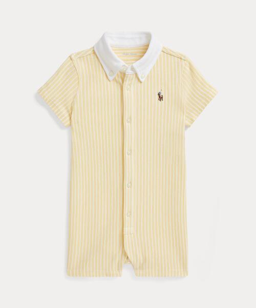 ストライプド ニット オックスフォード ショートオール