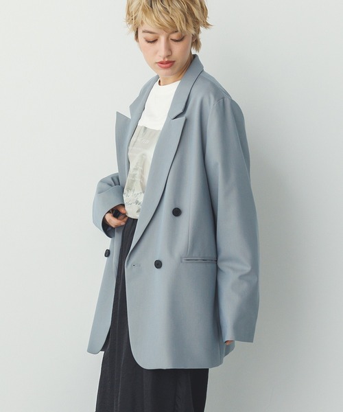 セール】ポリツイル ダブルジャケット（テーラードジャケット