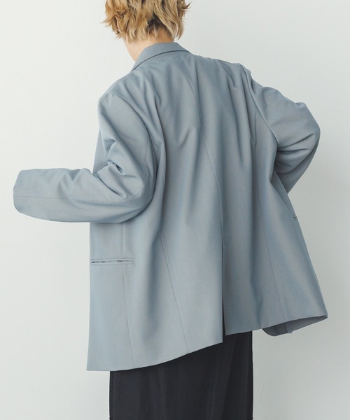 hunch（ハンチ）の「ポリツイル ダブルジャケット（テーラードジャケット・レディース・ライトブルーグレー/サンドベージュ/ブラック・FREE）」の12枚目の写真