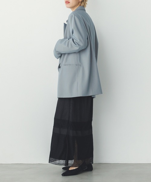 hunch（ハンチ）の「ポリツイル ダブルジャケット（テーラードジャケット・レディース・ライトブルーグレー/サンドベージュ/ブラック・FREE）」の14枚目の写真