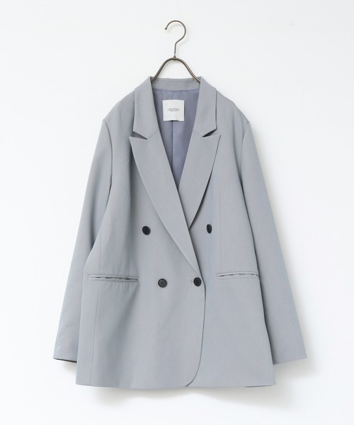 hunch（ハンチ）の「ポリツイル ダブルジャケット（テーラードジャケット・レディース・ライトブルーグレー/サンドベージュ/ブラック・FREE）」の15枚目の写真
