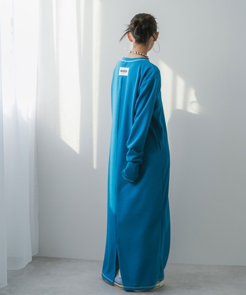 bohmal（ボマール）の「ワッフルボリュームマキシワンピース（ワンピース・レディース・ブルー/チャコールグレー/グレー/ブラック/アイボリー/ライム/ピンク・MEDIUM/TALL/MEDIUM）」の15枚目の写真