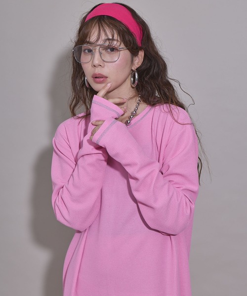bohmal（ボマール）の「ワッフルボリュームマキシワンピース（ワンピース・レディース・ブルー/チャコールグレー/グレー/ブラック/アイボリー/ライム/ピンク・MEDIUM/TALL/MEDIUM）」の19枚目の写真