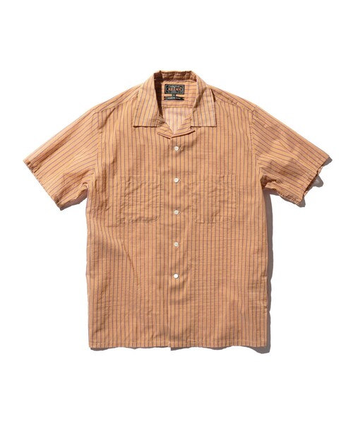 BEAMS PLUS(ビームスプラス)の「バンピー ストライプ オープンカラー シャツ(シャツ/ブラウス・メンズ・オレンジ/ブルー・XL/M/L)」の3枚目の写真