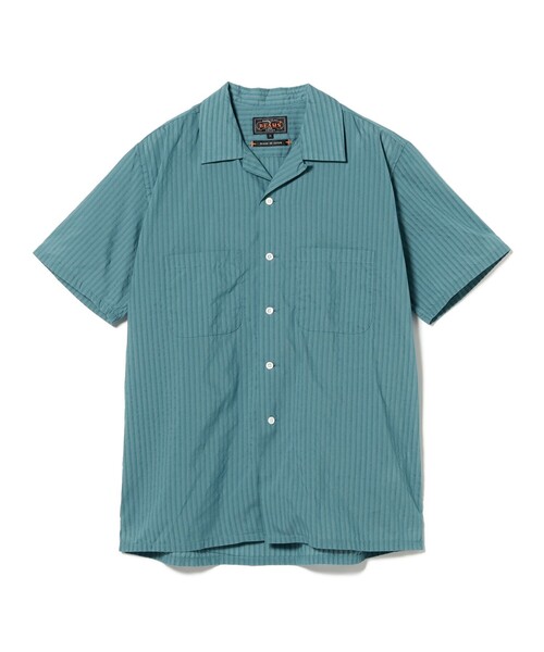 BEAMS PLUS(ビームスプラス)の「バンピー ストライプ オープンカラー シャツ(シャツ/ブラウス・メンズ・オレンジ/ブルー・XL/M/L)」の8枚目の写真