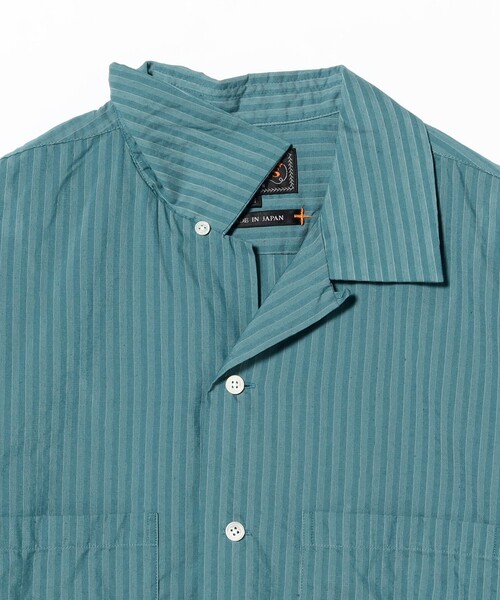 BEAMS PLUS(ビームスプラス)の「バンピー ストライプ オープンカラー シャツ(シャツ/ブラウス・メンズ・オレンジ/ブルー・XL/M/L)」の9枚目の写真