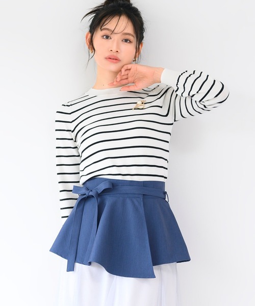 MISCH MASCH(ミッシュマッシュ)の「カバーベルト付きチュールスカート(スカート・レディース・ベージュ/ブルー・S/M)」の4枚目の写真
