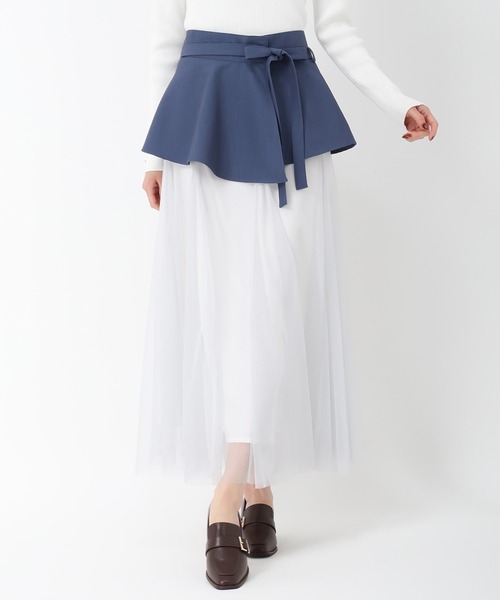 MISCH MASCH(ミッシュマッシュ)の「カバーベルト付きチュールスカート(スカート・レディース・ベージュ/ブルー・S/M)」の8枚目の写真