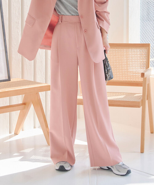 セール】[ 選べるサイズ ] シワになりにくいワイドパンツ（スラックス