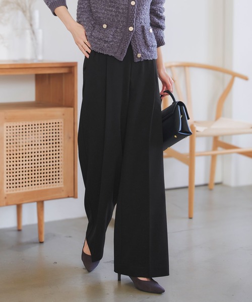 セール】[ 選べるサイズ ] シワになりにくいワイドパンツ（スラックス
