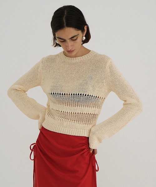 CLANE（クラネ）の「HOLE SWITCHING KNIT TOPS（ニット/セーター