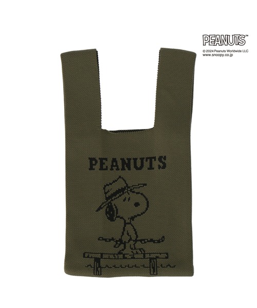 PEANUTS（ピーナッツ）の「PEANUTS ニットミニバッグ（トートバッグ・レディース・ブラック/カーキ/アイボリー・FREE）」の3枚目の写真