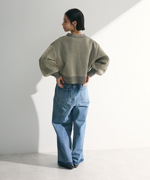 ELENCARE DUE（エレンカーレデュエ）の「・ELENCARE DUE ラメVネックカーディガン（カーディガン/ボレロ・レディース・アイボリー/ミント/グレイッシュベージュ/ブラック・FREE）」の7枚目の写真