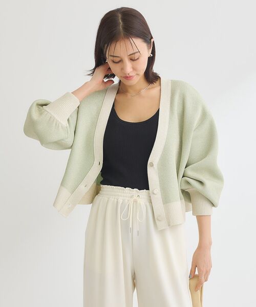 ELENCARE DUE（エレンカーレデュエ）の「・ELENCARE DUE ラメVネックカーディガン（カーディガン/ボレロ・レディース・アイボリー/ミント/グレイッシュベージュ/ブラック・FREE）」の15枚目の写真