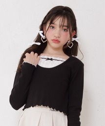 PINKHUNT（ピンクハント）の「PINKHUNT ピンクハント ギャザーインナーレイヤード ロンT 0529K（Tシャツ/カットソー・キッズ）」