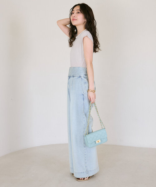 La boutique BonBon（ラブティックボンボン）の「【オウレンティ】キルティングチェーンショルダーバッグ（ショルダーバッグ・レディース・ミント・FREE）」の3枚目の写真