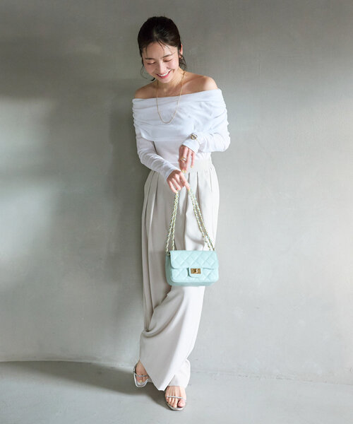 La boutique BonBon（ラブティックボンボン）の「【オウレンティ】キルティングチェーンショルダーバッグ（ショルダーバッグ・レディース・ミント・FREE）」の8枚目の写真