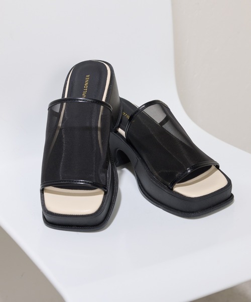 COLLAGE GALLARDAGALANTE（コラージュガリャルダガランテ）の「メッシュボリュームサンダル（サンダル・レディース・ダークブラウン/ブラック・38/37/36/35）」の3枚目の写真