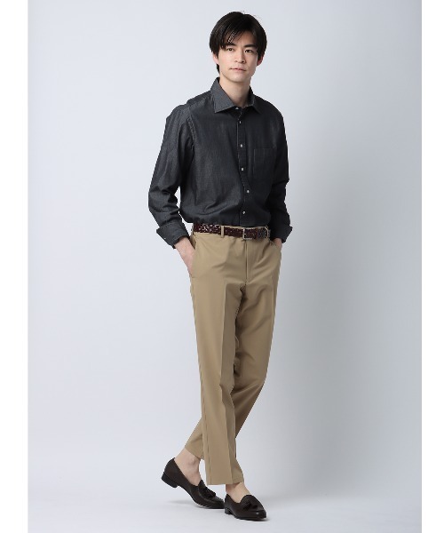 SUIT SQUARE(スーツスクエア)の「PERFORMANCE PANTS テーパードパンツ ウォッシャブル ストレッチ 裾上げ済み(スラックス・メンズ・ホワイト系/ベージュ系/カーキ系/ネイビー系・LL/3L/S/M/L)」の6枚目の写真