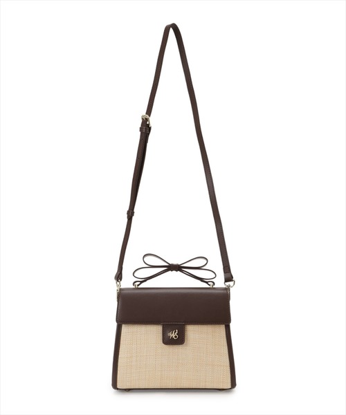 WILLSELECTION（ウィルセレクション）の「リボンハンドル雑材コンビバッグ（ショルダーバッグ・レディース・ベージュ/ピンク/ダークブラウン・FREE）」の10枚目の写真