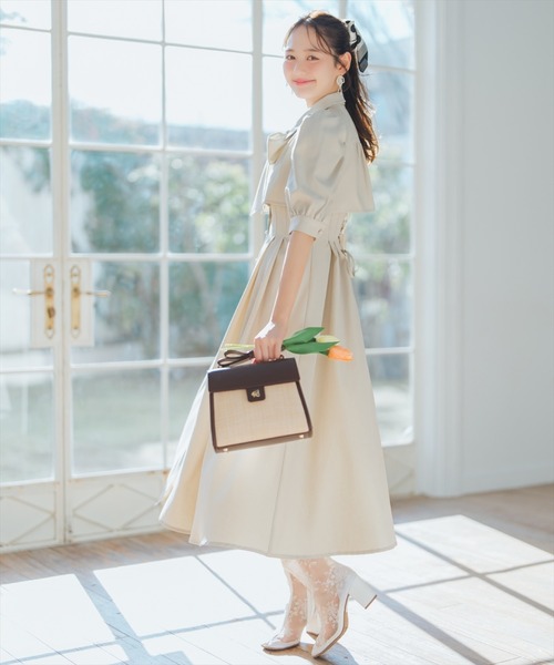 WILLSELECTION（ウィルセレクション）の「リボンハンドル雑材コンビバッグ（ショルダーバッグ・レディース・ベージュ/ピンク/ダークブラウン・FREE）」の14枚目の写真