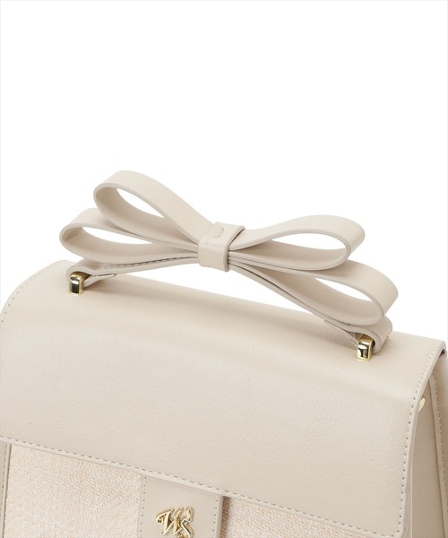 WILLSELECTION（ウィルセレクション）の「リボンハンドル雑材コンビバッグ（ショルダーバッグ・レディース・ベージュ/ピンク/ダークブラウン・FREE）」の18枚目の写真