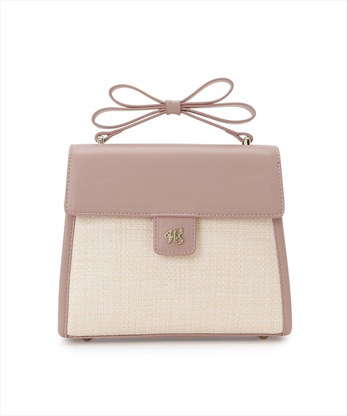WILLSELECTION（ウィルセレクション）の「リボンハンドル雑材コンビバッグ（ショルダーバッグ・レディース・ベージュ/ピンク/ダークブラウン・FREE）」の21枚目の写真