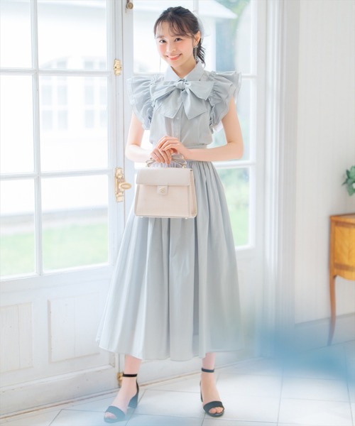 WILLSELECTION（ウィルセレクション）の「リボンハンドル雑材コンビバッグ（ショルダーバッグ・レディース・ベージュ/ピンク/ダークブラウン・FREE）」の8枚目の写真