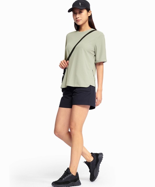 AIGLE(エーグル)の「UVカット 接触冷感 速乾 サイドスリット ショートスリーブ 半袖Tシャツ(Tシャツ/カットソー・レディース・パープル/ライトグリーン/ホワイト・S/L/M)」の11枚目の写真