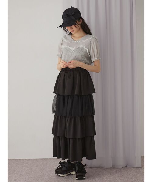 merry jenny（メリージェニー）の「ribbon ribbon cap（キャップ・レディース・ブラック/ベージュ・FREE）」の4枚目の写真