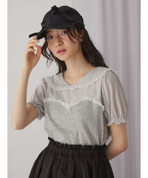 merry jenny（メリージェニー）の「ribbon ribbon cap（キャップ・レディース・ブラック/ベージュ・FREE）」の5枚目の写真