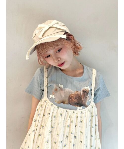 merry jenny（メリージェニー）の「ribbon ribbon cap（キャップ・レディース・ブラック/ベージュ・FREE）」の7枚目の写真