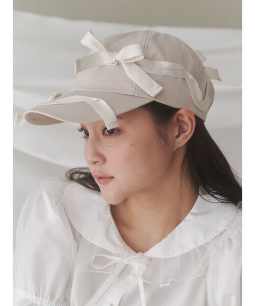 merry jenny（メリージェニー）の「ribbon ribbon cap（キャップ・レディース・ブラック/ベージュ・FREE）」の10枚目の写真